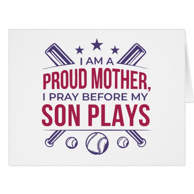 Baseball Proud Mother I Pray Before My Son Plays  (Front Horizontal)