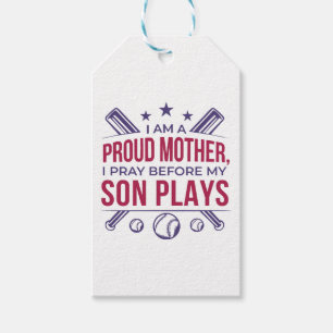 Baseball Proud Mother I Pray Before My Son Plays Gift Tags