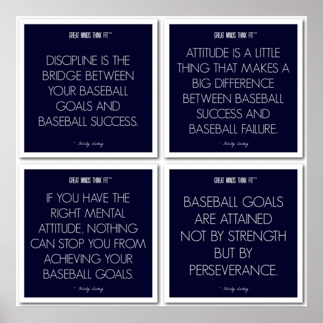 Baseball Quotes for Motivation: Success Poster (Front)