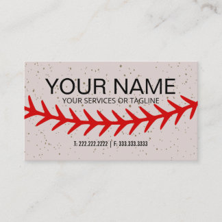 Baseball Red Stitches Lace Themed Business Card