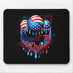Baseball Respect The Drip For Boys Ice Cream Drip Mouse Pad