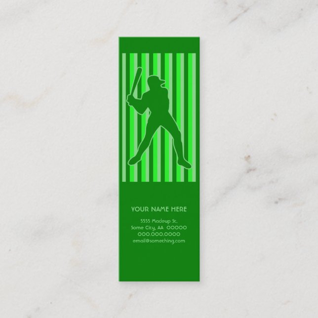 baseball : retro style : mini business card (Front)