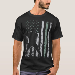 Baseball Retro USA Flag Cricket 4th of July Baseba T-Shirt