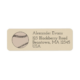 Baseball Return Address Label