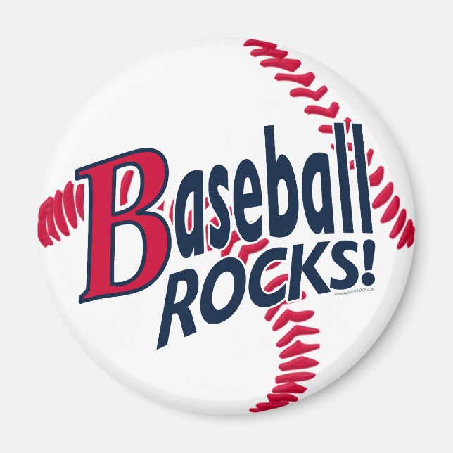 Baseball Rocks by Mudge Studios Magnet (Front)