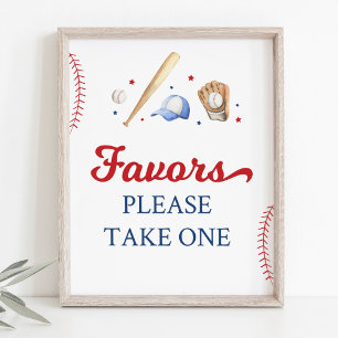 Baseball Rookie Birthday Party Favour Sign