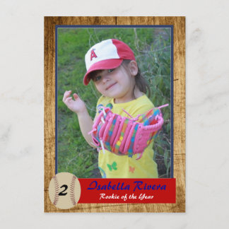 Baseball Rookie Card Birthday Invite
