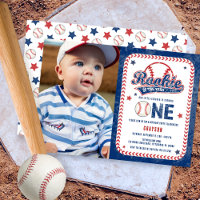 Baseball Rookie Front Photo 1st Birthday Party 