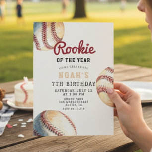 Baseball Rookie of the Year 7th Birthday Invitation