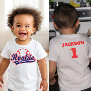 Baseball Rookie of the Year Baseball 1st Birthday Baby T-Shirt