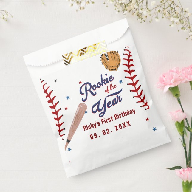 Baseball Rookie of the Year Baseball 1st Birthday Favour Bag (Sealed)