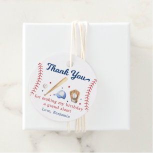 Baseball Rookie of the Year First Birthday Favour Tags