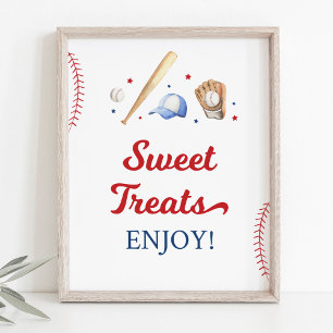 Baseball Rookie Sweet Treats Birthday Sign