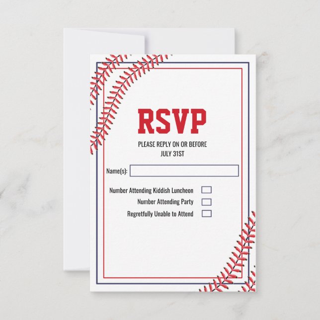 Baseball RSVP Card (Front)