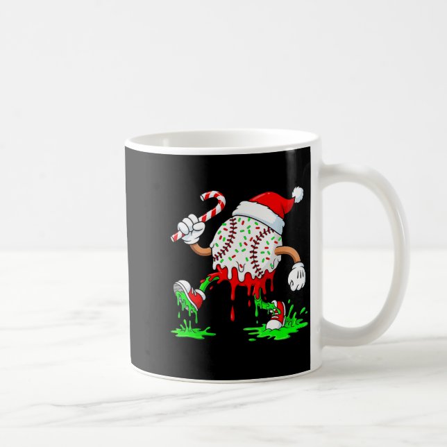 Baseball Santa Hat Christmas Ice Cream Drip Candy  Coffee Mug (Right)