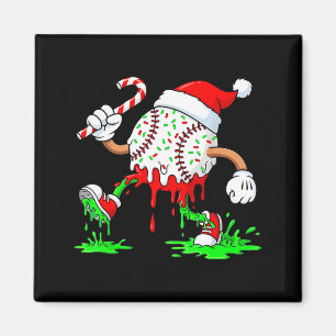 Baseball Santa Hat Christmas Ice Cream Drip Candy Magnet