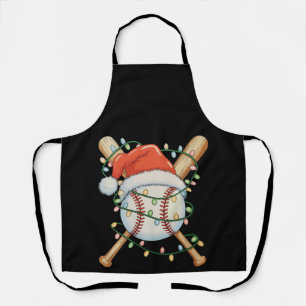 Baseball Santa Hat Christmas Xmas Sports Holiday Apron