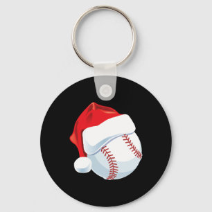 Baseball Santa Hat Men Boys Christmas Xmas Key Ring