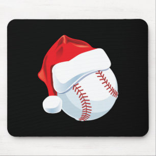 Baseball Santa Hat Men Boys Christmas Xmas Mouse Pad