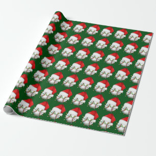 Baseball Santa Hat Wrapping Paper