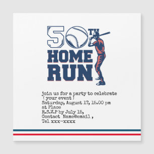 Baseball save the date 50th Birthday Party 