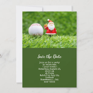 Baseball save the date Christmas Invitation