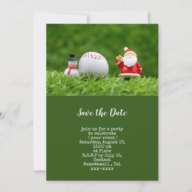 Baseball save the date Christmas Invitation (Front)