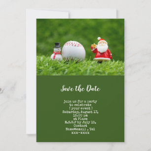 Baseball save the date Christmas Invitation