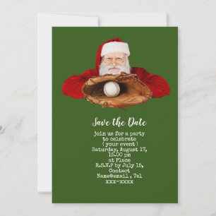 Baseball save the date Christmas Invitation