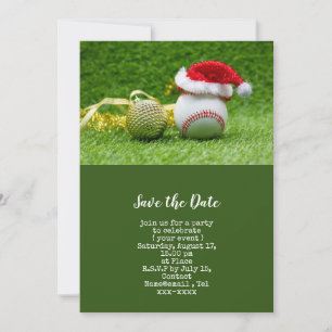 Baseball save the date Christmas Invitation