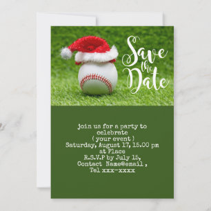 Baseball save the date Christmas Invitation