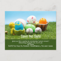 Baseball save the date  for EASTER Holiday  Postca
