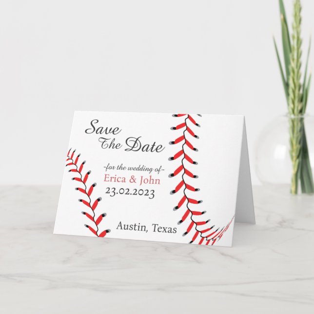 Baseball Save The Date Invitation (Front)