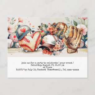Baseball save the date  postcard