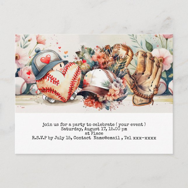 Baseball save the date  postcard (Front)