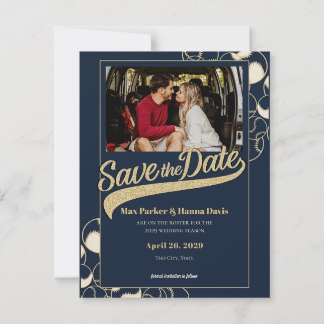 Baseball Save the Date with Photo (Front)