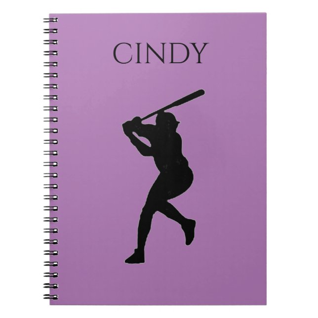BASEBALL SCHOOL NOTEBOOK WITH CUSTOM NAME. (Front)