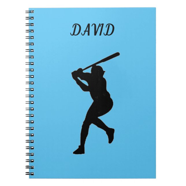BASEBALL SCHOOL NOTEBOOK WITH CUSTOM NAME. (Front)