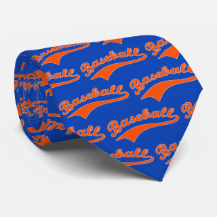 Baseball Script In Orange Tie