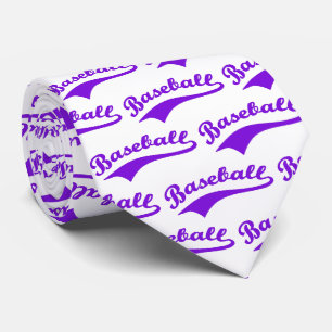 Baseball Script In Purple Tie