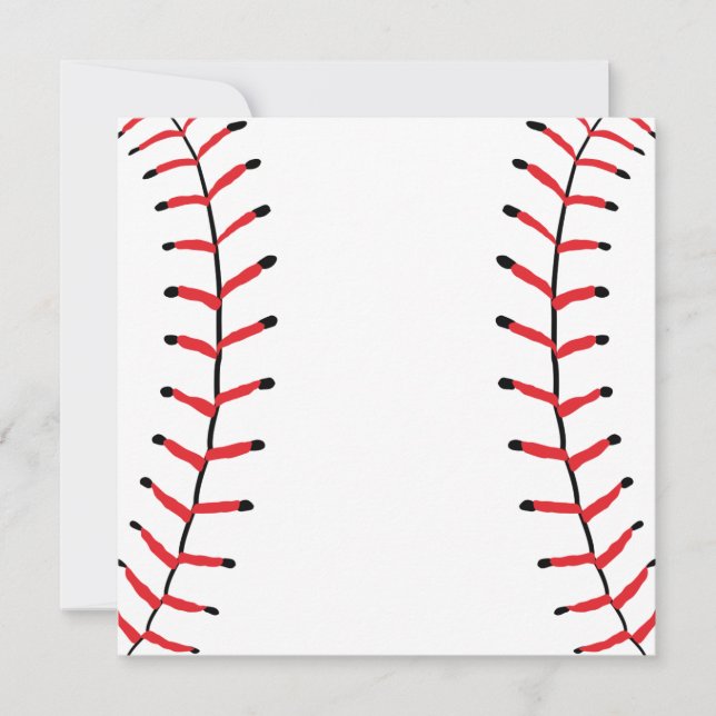 Baseball Seams Sports Style Baseball Theme Invitation (Front)