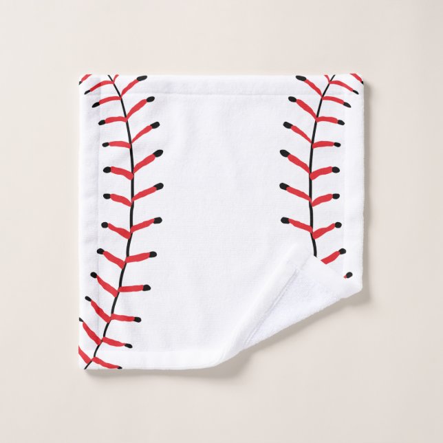 Baseball Seams Sports Style Baseball Theme Wash Cloth (Wash Cloth)