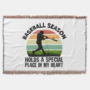 baseball season holds a special pçace in my heart throw blanket