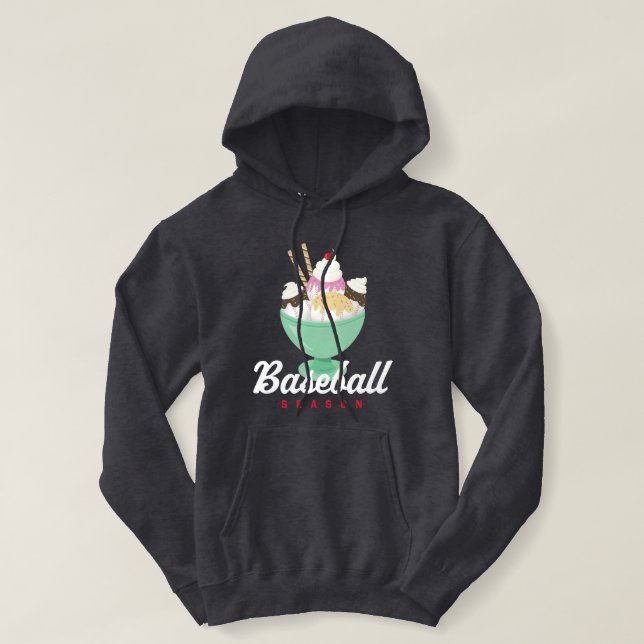 Baseball Season Ice Cream Sundae Hoodie (Design Front)