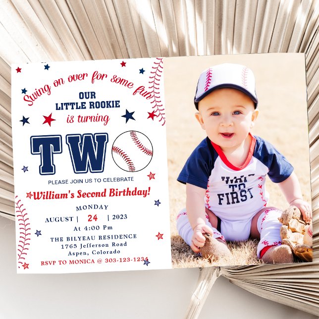 Baseball Second 2nd Birthday Party  Invitation (Creator Uploaded)