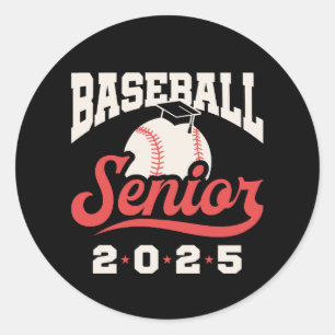 Baseball Senior Class 2025 Classic Round Sticker