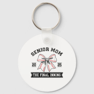 Baseball Senior Mum 2025 The Final Inning Coquette Key Ring