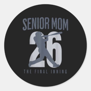 Baseball senior mum 2026 final inning mama class classic round sticker