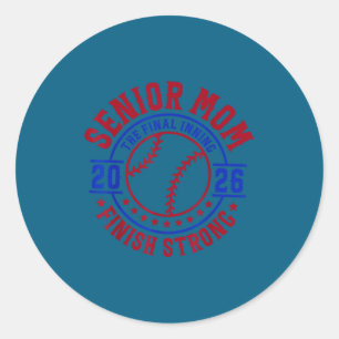 Baseball senior mum 2026 the final inning happy classic round sticker