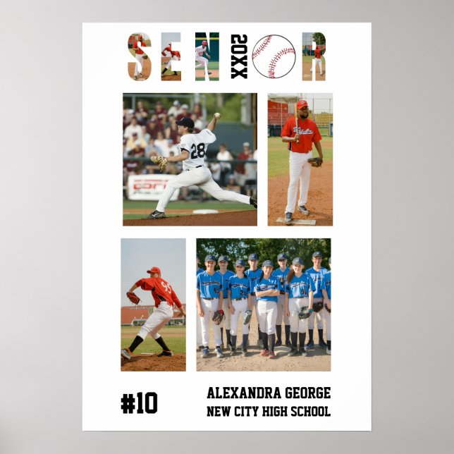 Baseball Senior Night Graduation Player Grad Poster (Front)
